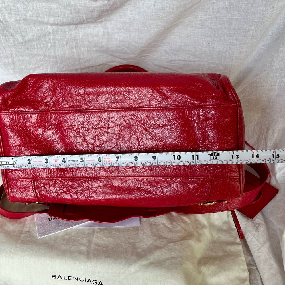 Balenciaga Red Leather Satchel Bag - Picture 9 of 12